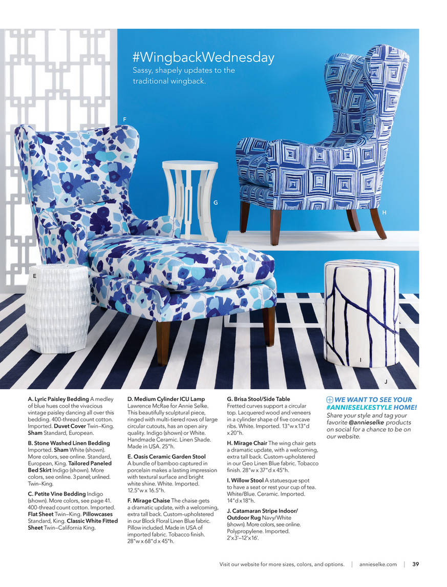 what is mirage blue tobacco Annie Selke - Summer 2017 Catalog