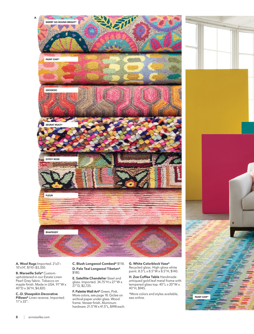 Annie Selke - Spring 2019 Catalog - Merry Go Round Bright Micro Hooked Wool  Rug